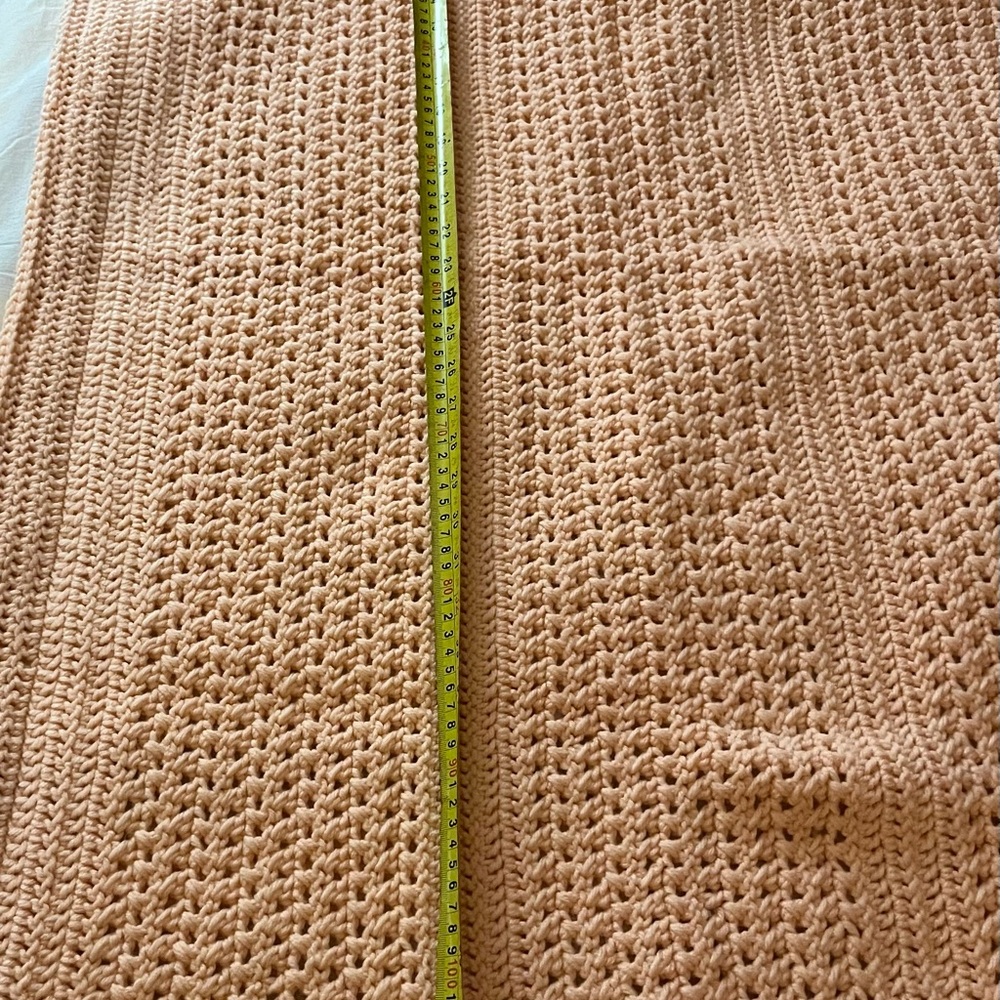 Handmade Crochet crib or car blanket Peach‎ Nursury - Picture 2 of 7